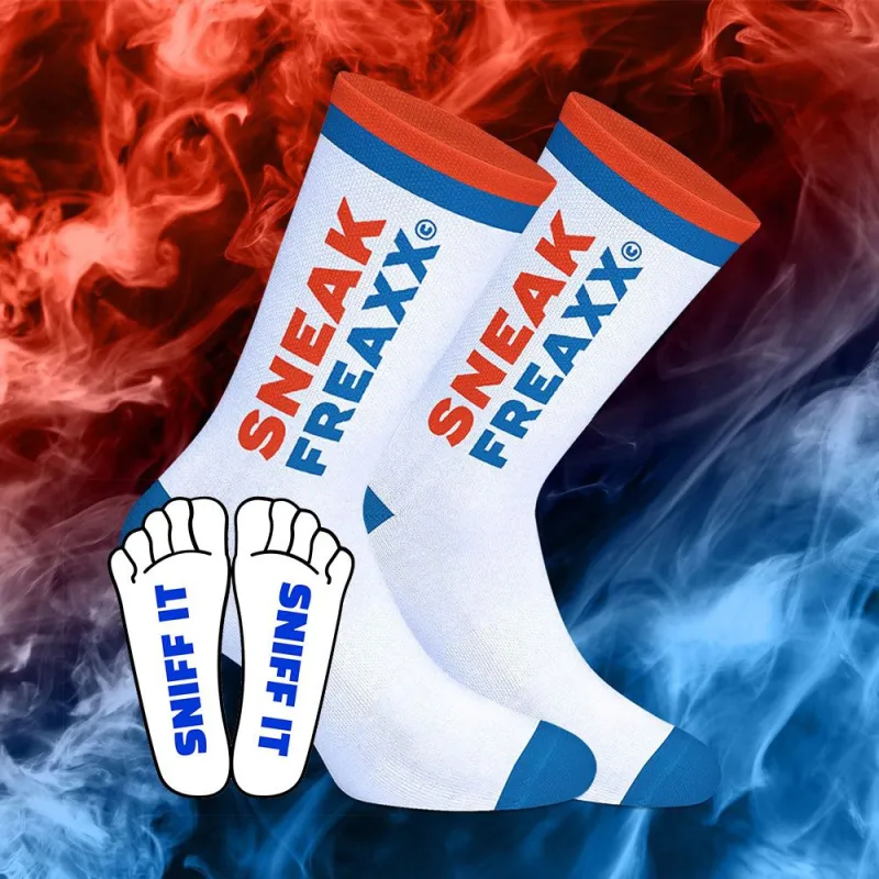 Chaussettes SNIFF IT 2 Blanc-Orange-Bleu