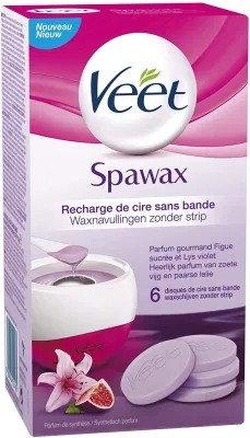 Recharges 6 Disques de cire sans bande Veet SPAWAX - Figue sucrée et Lys Violet