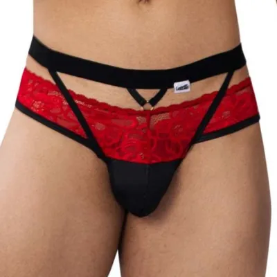 CandyMan Jockstrap Dentelle LALITA Noir et Rouge