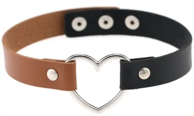 Ras de cou BICOLOR HEART Noir-Marron