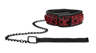 Collier et Laisse LUXURY BURGUNDY Rouge