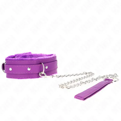 Collier BDSM avec Laisse 65cm Violet Restrictions - KINK