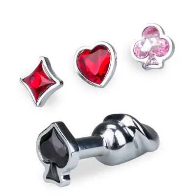 Plug anal pénis avec 4 bijoux interchangeables Cards