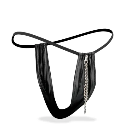 String brillant avec chaînes en métal