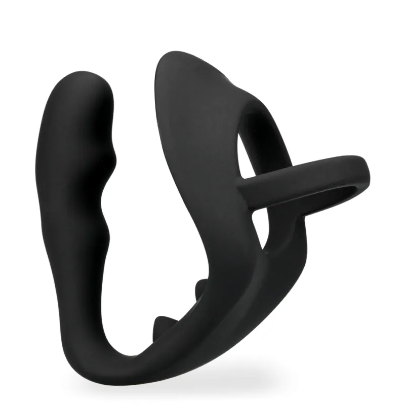 Vibromasseur anal Stimulateur prostatique anneau silicone - Noir