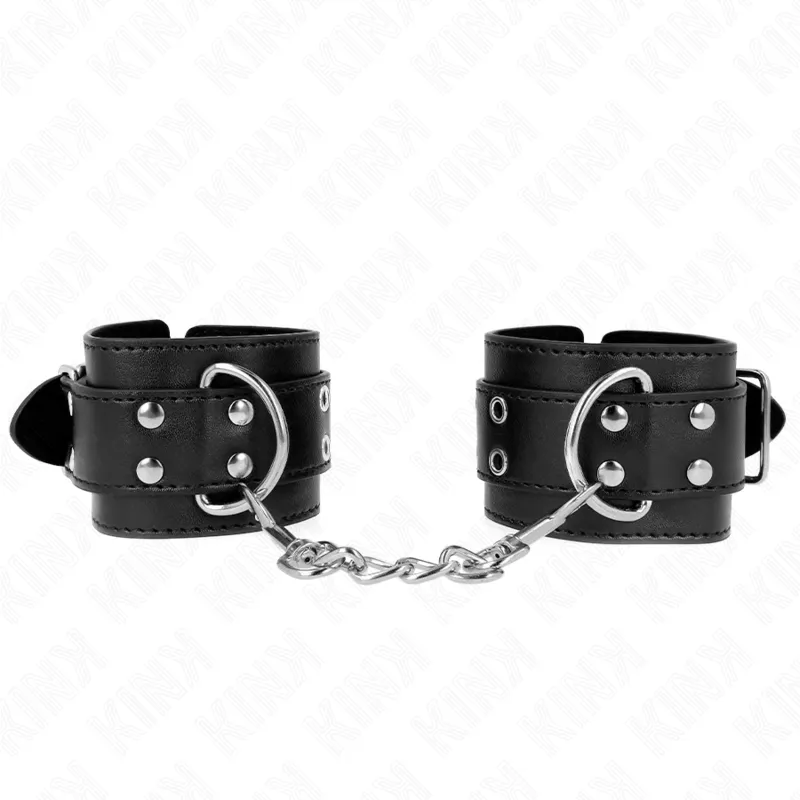 Menottes Appui-Poignets Double Boucle Noir Ajustable - KINK