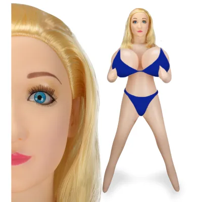 Poupée gonflable poitrine XXL blonde tête 3D Belinda