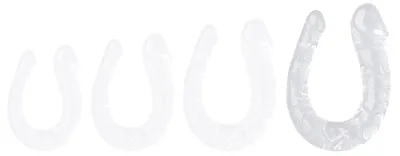 Double Gode Transparent U JELLY XL 19 x 5cm