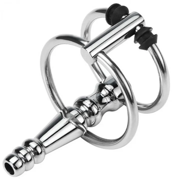 Plug d'urètre percé RIBBED RINGO 4cm - Diamètre 10mm
