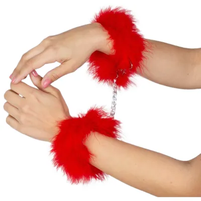 Menottes en plumes Marabou rouge - Secret Play