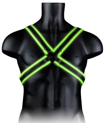 Harnais phosphorescent CROSS GLOW Noir-Vert Néon