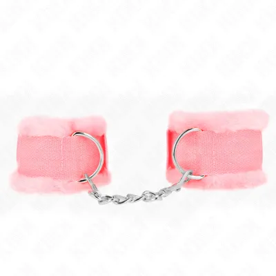 Menottes BDSM Appui-Poignets Fourrure Rose - KINK