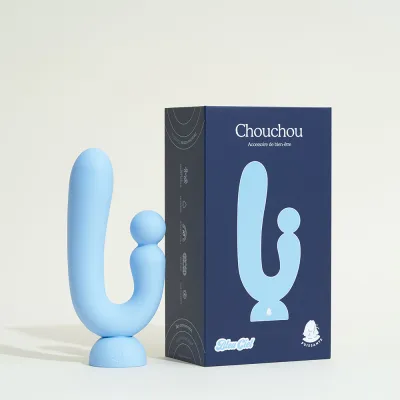 Rabbit Chouchou de Puissante - totale 18,1cm, pénétrante 12,1 cm Bleu clair