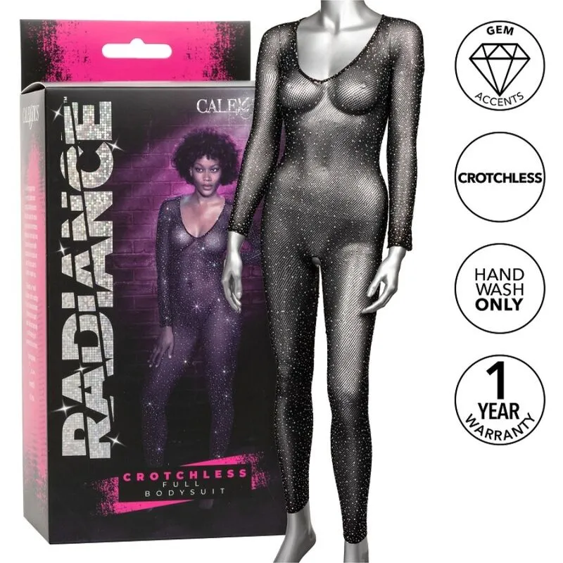 Body Radiance Ouvert Strass Noir - CalExotics