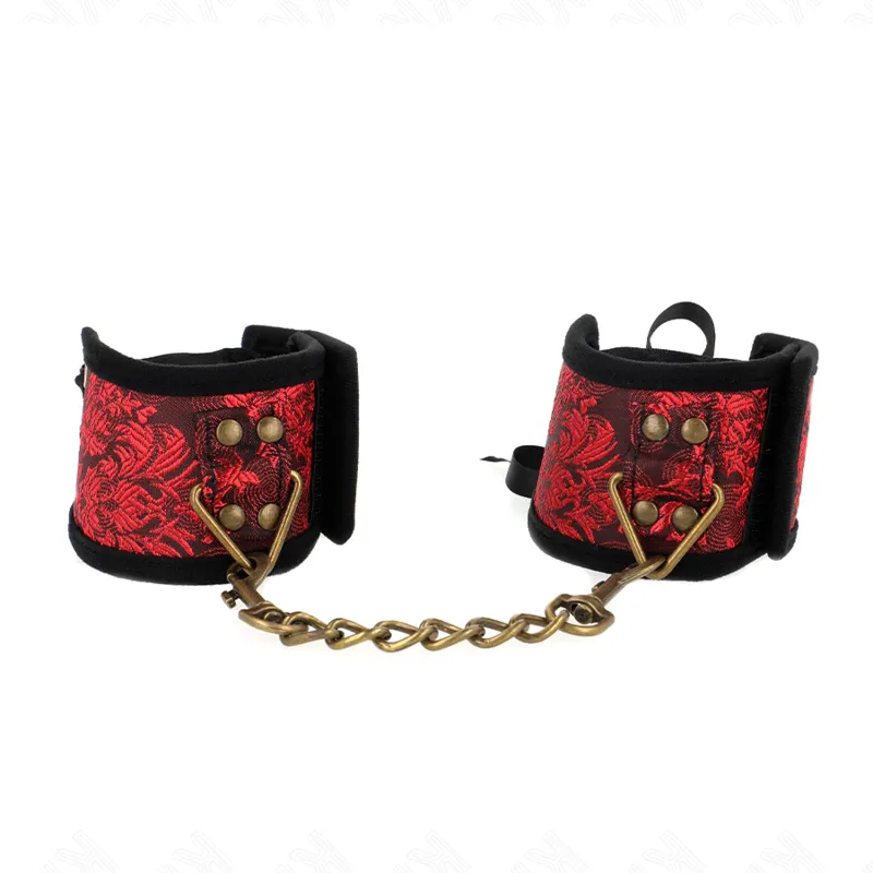 Attache-Poignets Scandal Détails Dentelle Rouge-Noir - Kink