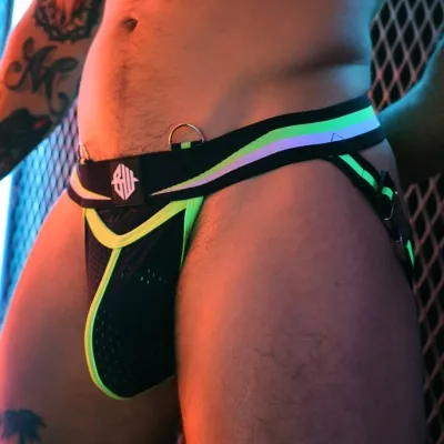 Jockstrap TRANSISTOR Noir-Vert neon
