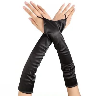 Mitaines Longues SATIN GLOVES Noires