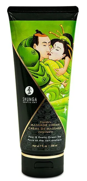 Crème de massage Comestible POIRE et THÉ VERT Exotique - 200 ml