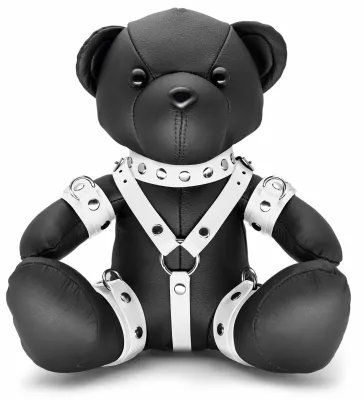 Ours en cuir EDDY The BDSM Teddy Bear Blanc + Boite
