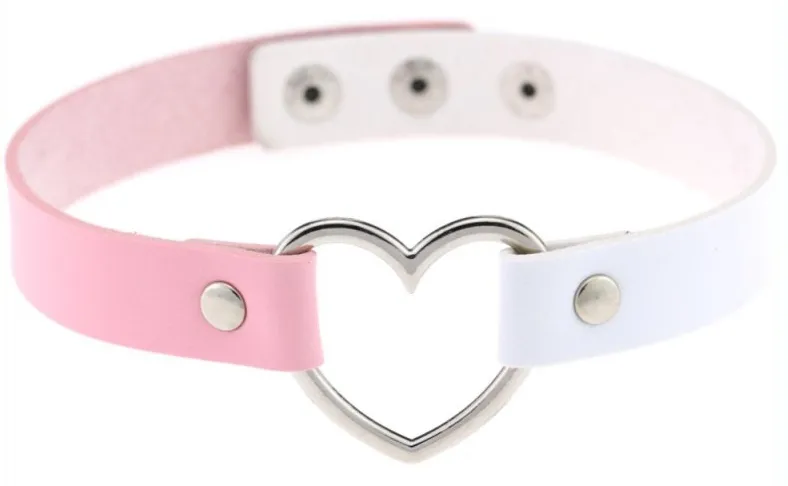 Ras de cou HEART DUO Blanc-Rose