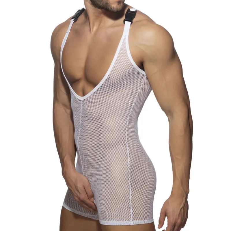 Addicted Combinaison Singlet MESH WRESTLING SUIT Blanc