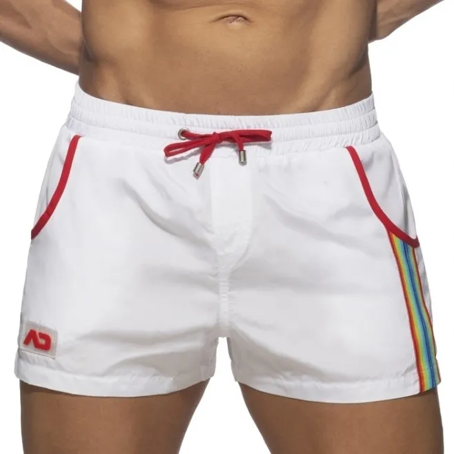 Addicted Short de bain RAINBOW TAPE Blanc
