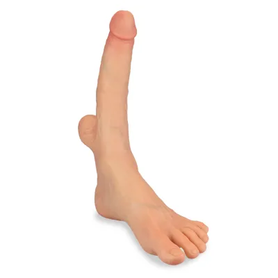 Gode godemichet réaliste 19,0cm avec pied ultra réaliste pointure 41 Cooper gode vaginal ou anal homme ou femme - Peau claire