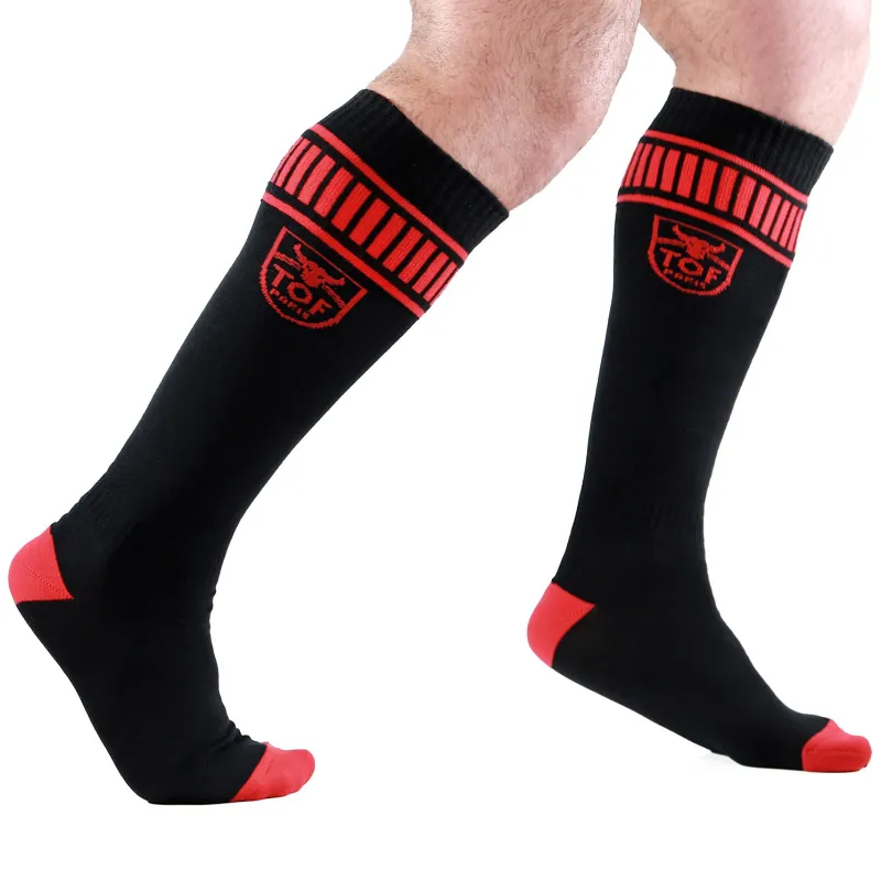 Barcode Berlin Chaussettes FOOTBALL SOCKS Noir-Rouge