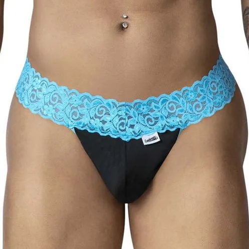 CandyMan String en dentelle BELTIS Noir-Bleu
