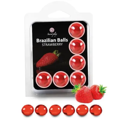 Boules de massage Fraise Brazilian Balls x6 - Secret Play