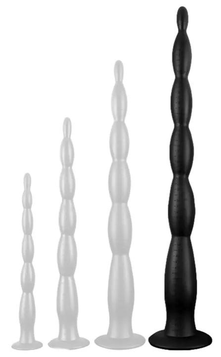 Gode long SCALE BEADS XL 60 x 6cm Noir