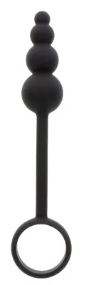 Cockring Plug anal BEADS RING 8.5 x 3.5 cm Noir