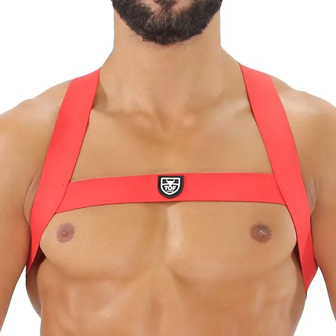 TOF Paris Harnais élastique FETISH X Rouge