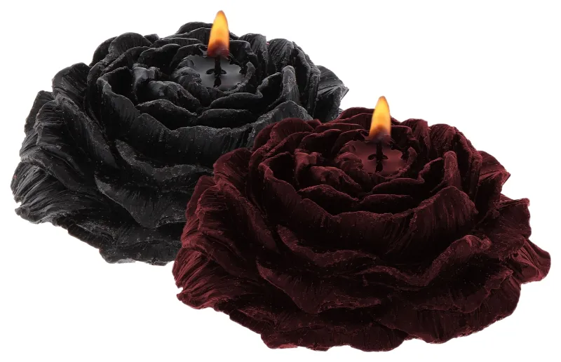 2 Bougies Sm ROSE CANDLES Noire-Rouge
