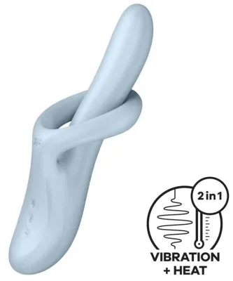 Vibro Rabbit HEAT FLEX 4 7 x 3cm Bleu