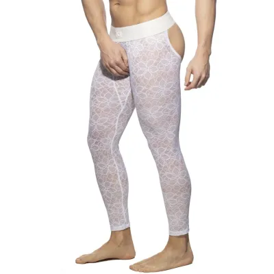 Addicted Long John Bottomless FLOWERY LACE Blanc