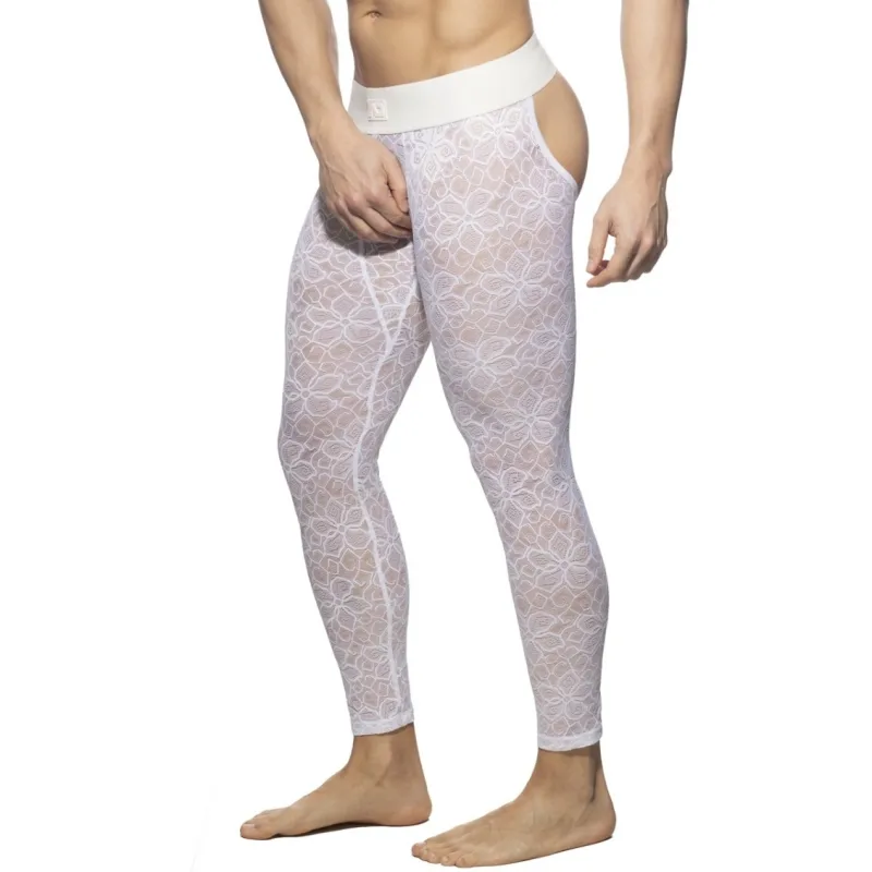 Addicted Long John Bottomless FLOWERY LACE Blanc