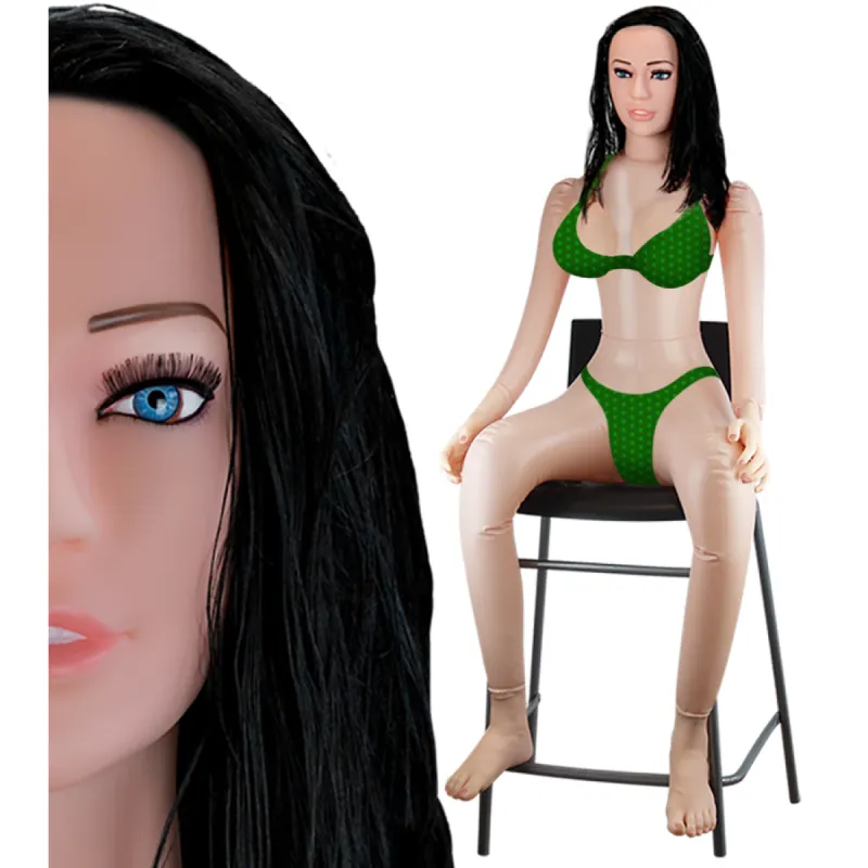 Poupée gonflable brune assise Rebecca
