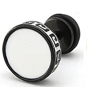 Clou d'oreille FLAT ETHNIC Noir-Blanc