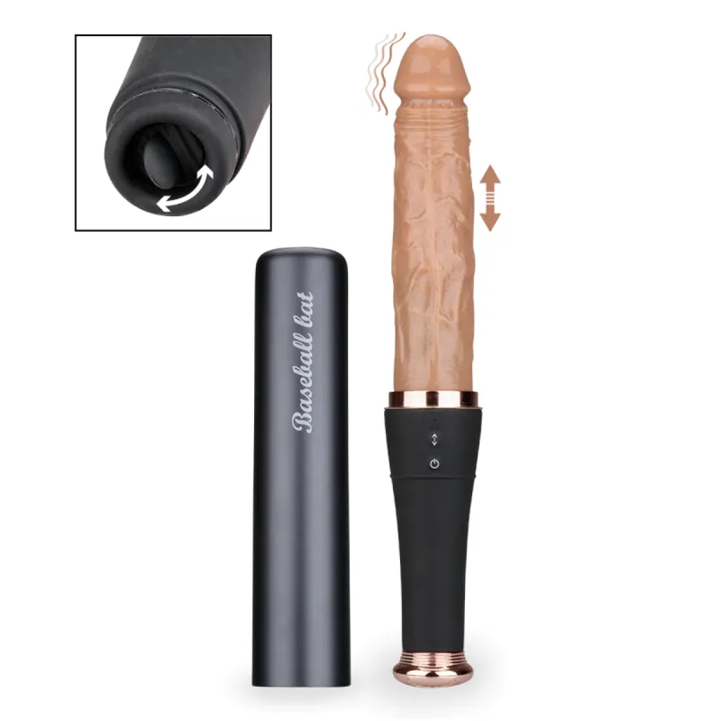 Gode godemichet vibrant va-et-vient avec stimulateur de clitoris Love Bat gode vaginal ou anal homme ou femme - Noir