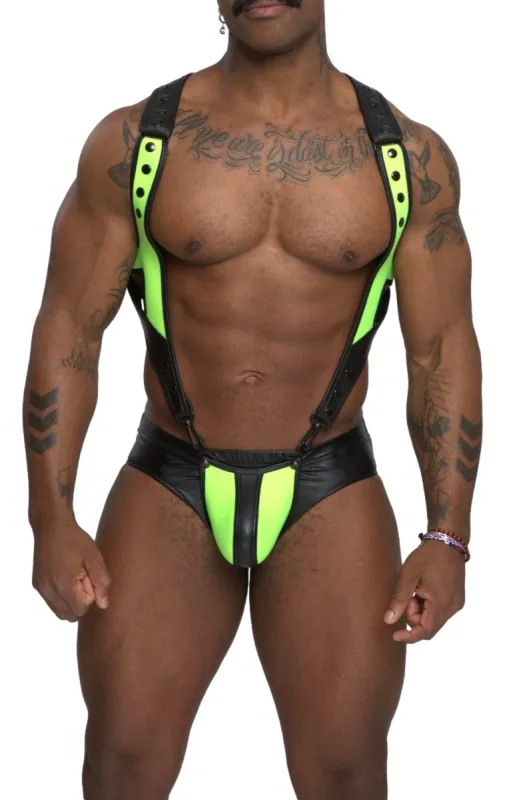 Sparta's Harness Body Slip NETTUNO Sparta's Harness Noir-Jaune fluo