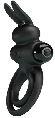 Anneau pénien vibrant DICK RABBIT Pretty Love 25mm Noir