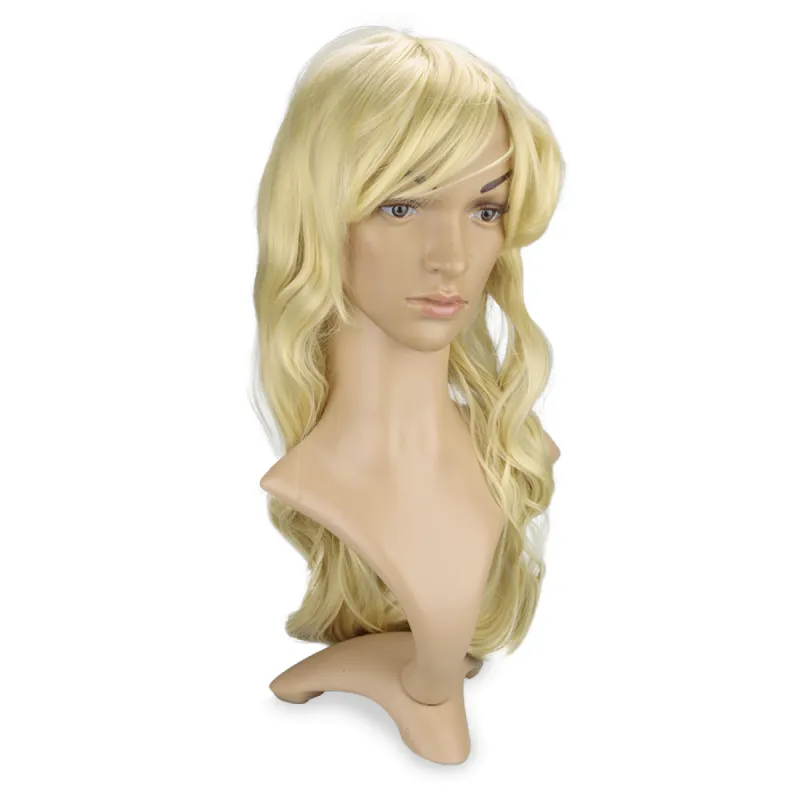 Perruque cheveux blonds longs et bouclés