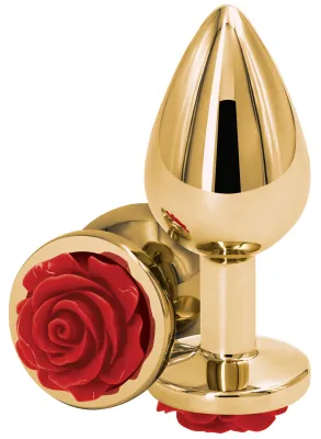 Plug Bijou REAR M 7 x 3.4cm Doré-Rouge