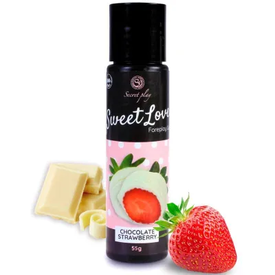 Lubrifiant comestible SWEET LOVE Fraise-Chocolat blanc 60ml