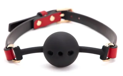 Bâillon Boule LINY THIN Noir-Rouge