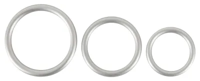 Lot de 3 Anneaux péniens Silicone THIN RING Gris