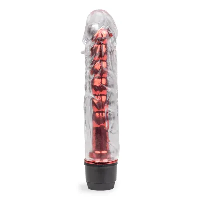 Gode godemichet vibrant avec gaine amovible Jay gode vaginal ou anal homme ou femme - Rouge