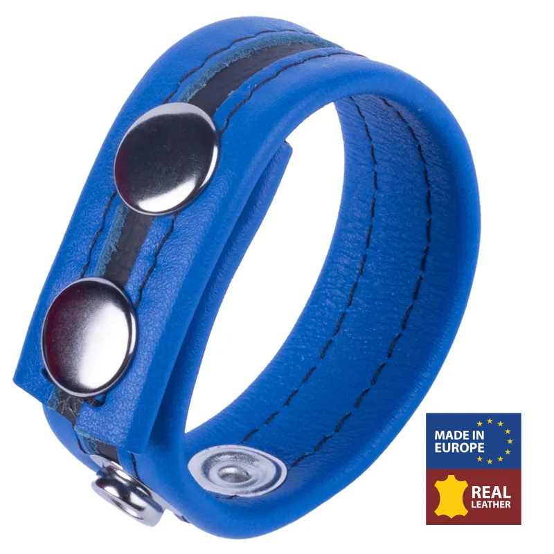 Anneau pénien en cuir TIPPY Bleu