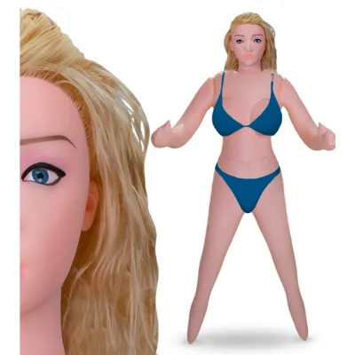 Poupée gonflable vibrante réaliste blonde Paulina